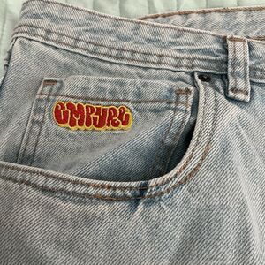 Gypsy Blast Baggy Denim Jeans Size 38 Light Wash Y2K Skater Wide Leg Distressed